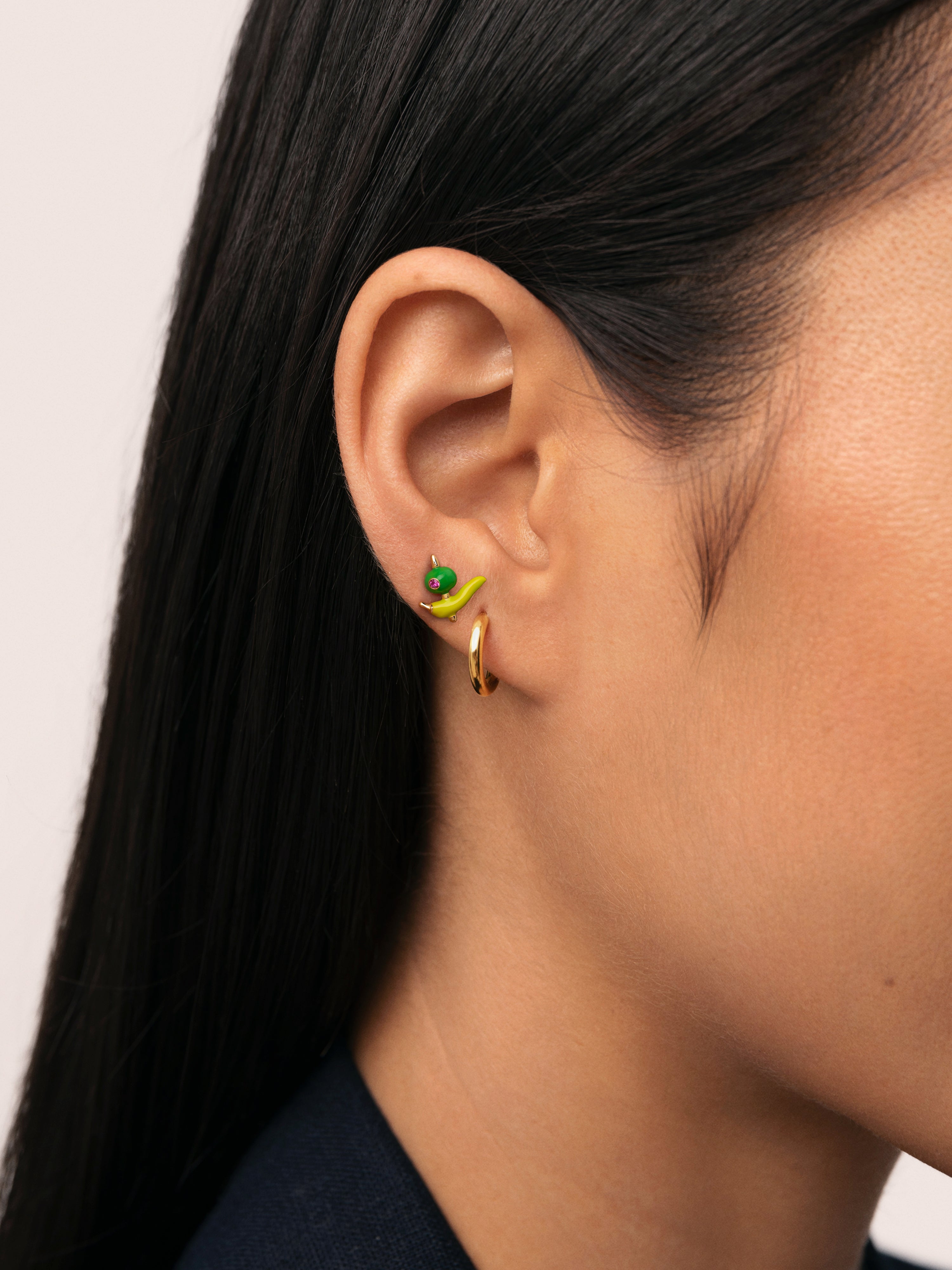 Einzelner Gilda Anhänger Ohrring Vergoldet