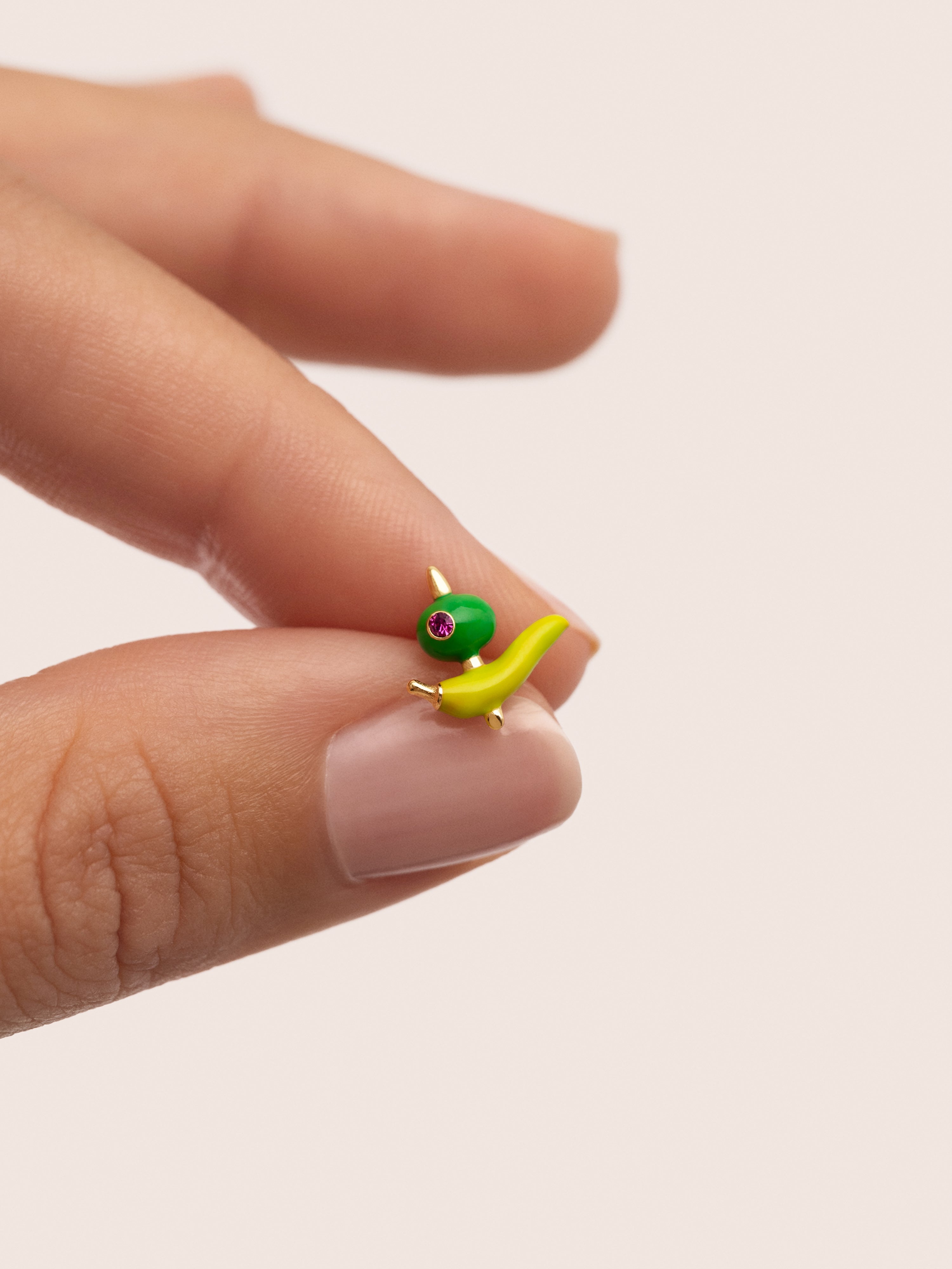 Einzelner Gilda Anhänger Ohrring Vergoldet