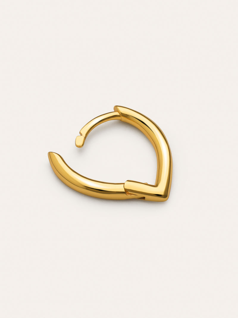 Einzelner Tropfen-Ohrring aus Silber mit Goldbeschichtung