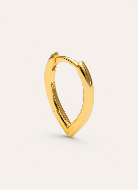 Pendiente Suelto Gota Plata Baño Oro