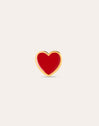 Pendiente Suelto Heart Red Enamel Baño Oro