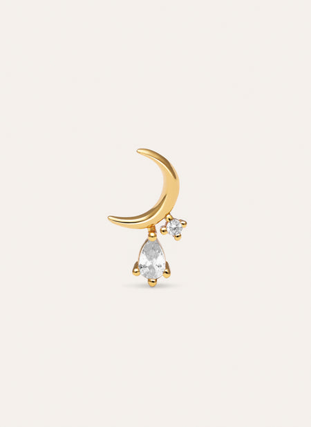 Luna Spark Gold Single Earrings 