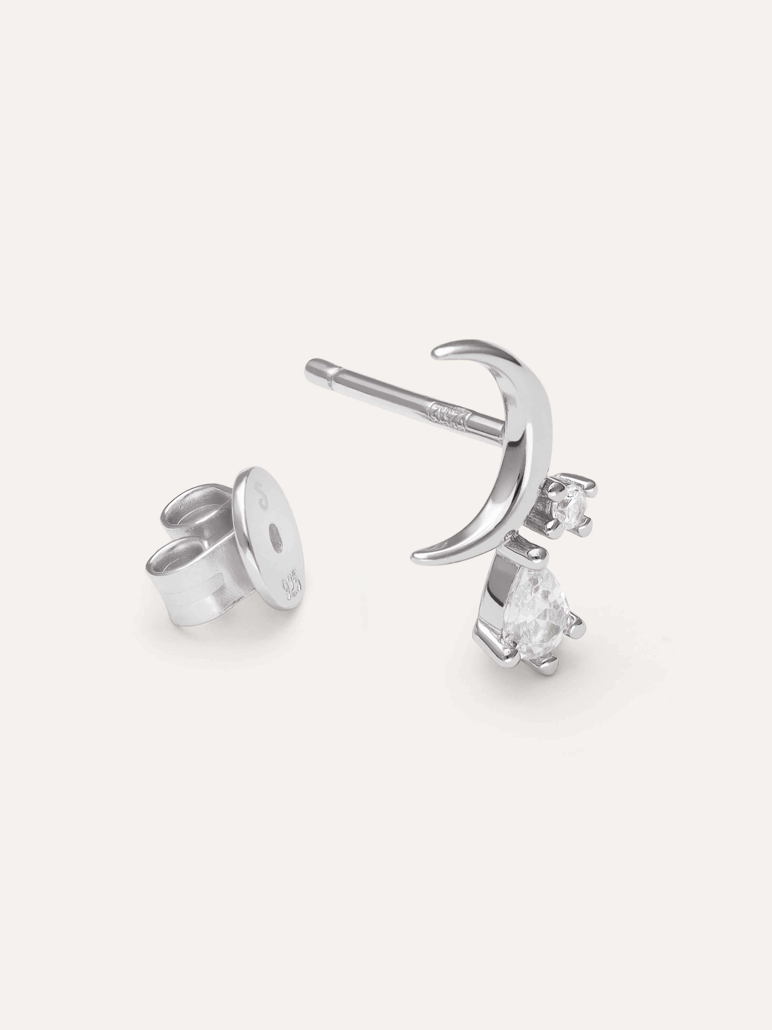 Luna Spark Silver Single Earring