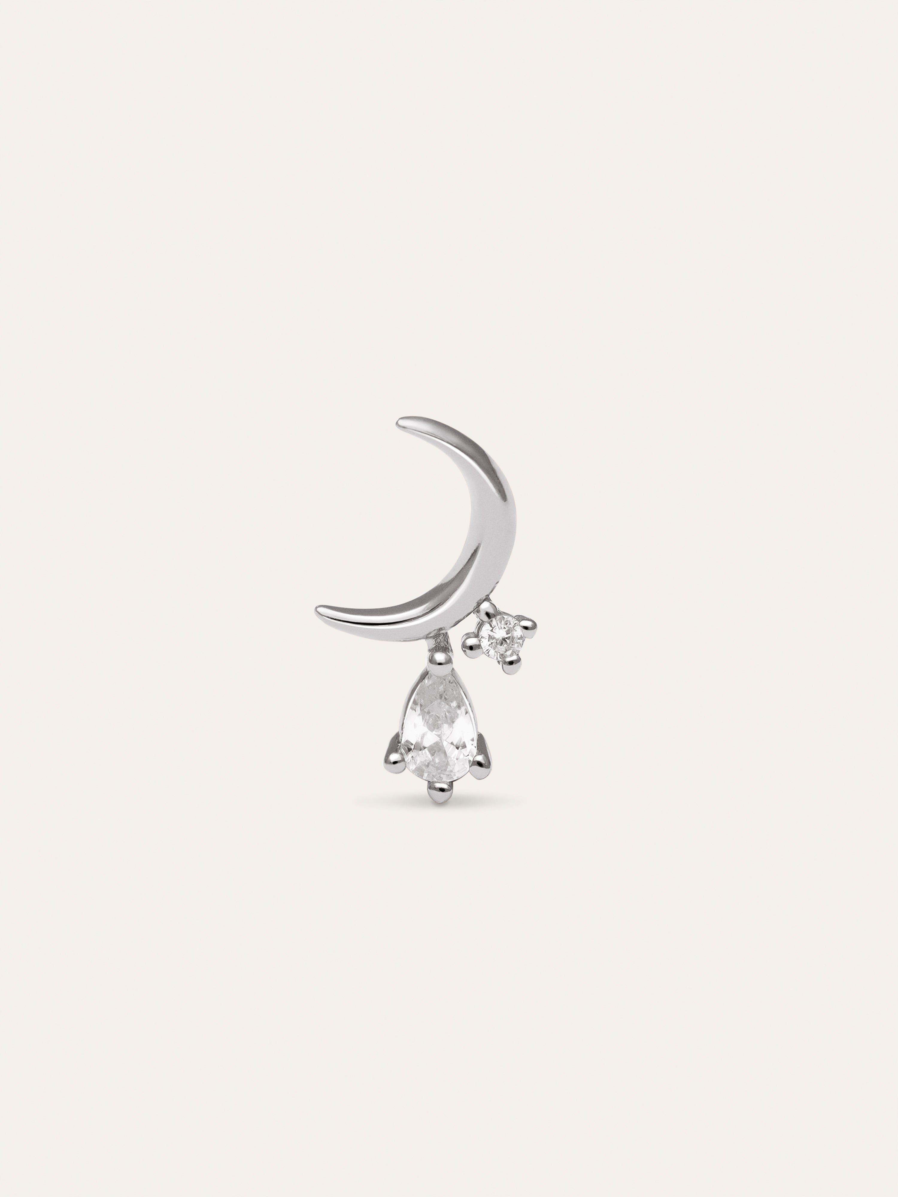 Luna Spark Silver Single Earring