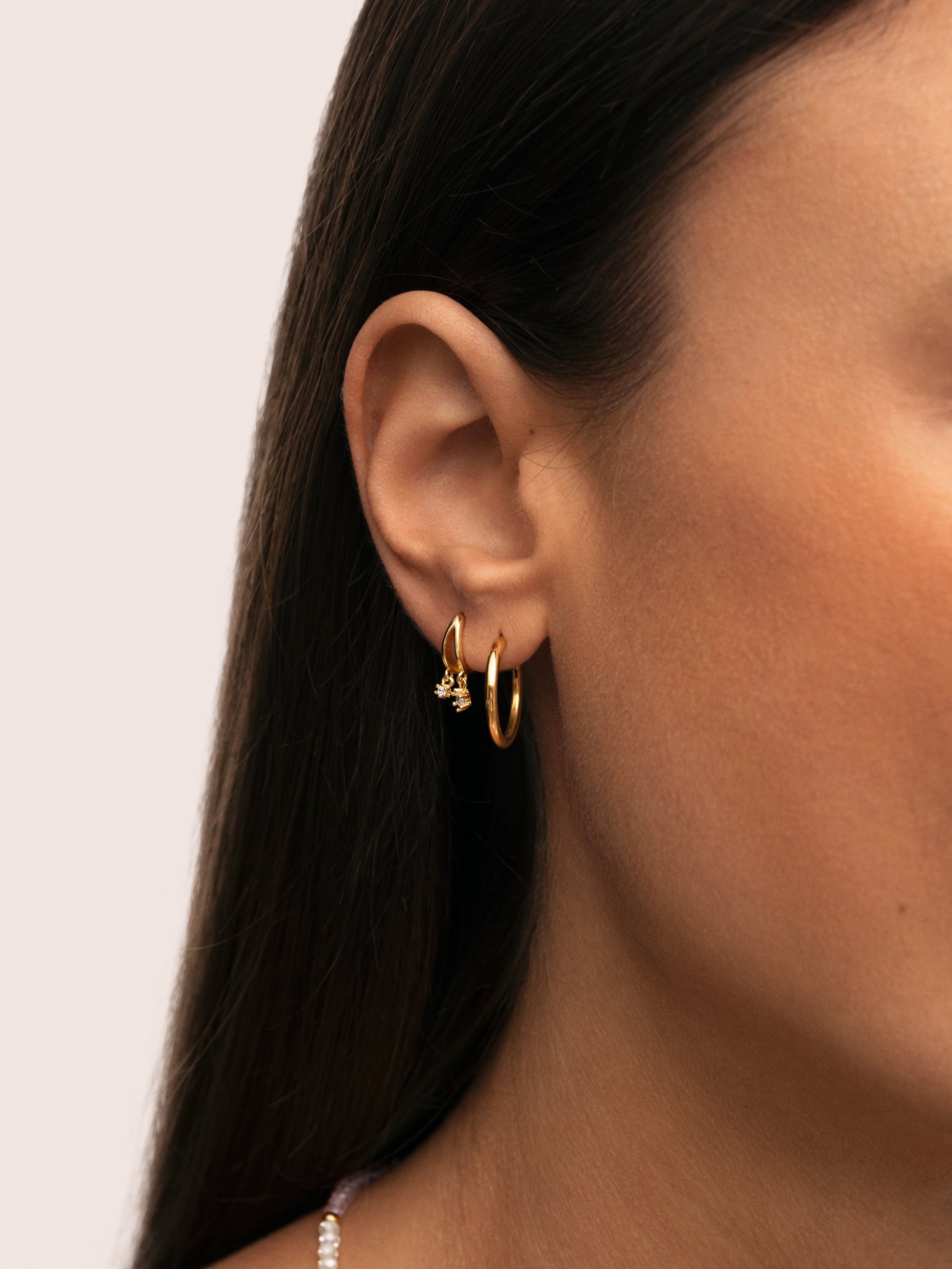 Luzia Einzelner Ohrring Silber, vergoldet