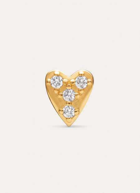 Pendiente Suelto Mini Corazón Spark Plata Baño Oro