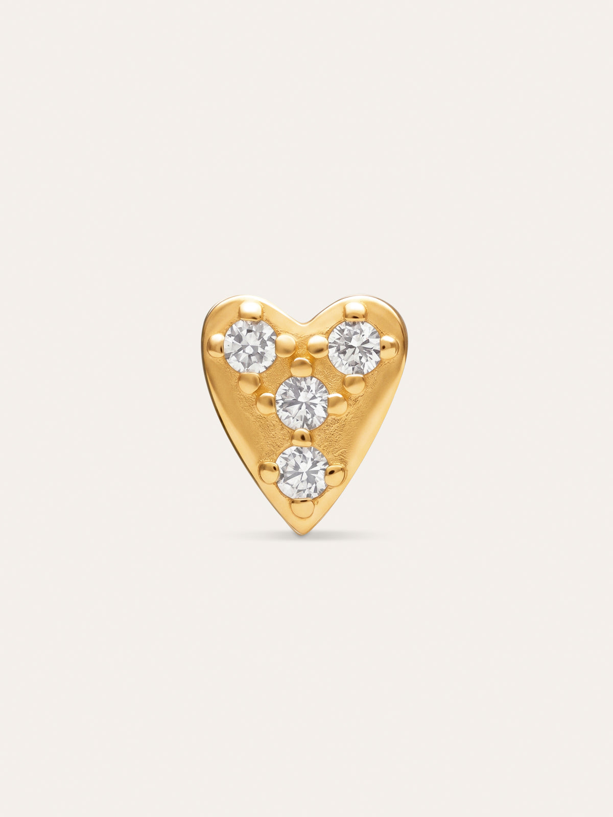 Pendiente Suelto Mini Corazón Spark Plata Baño Oro