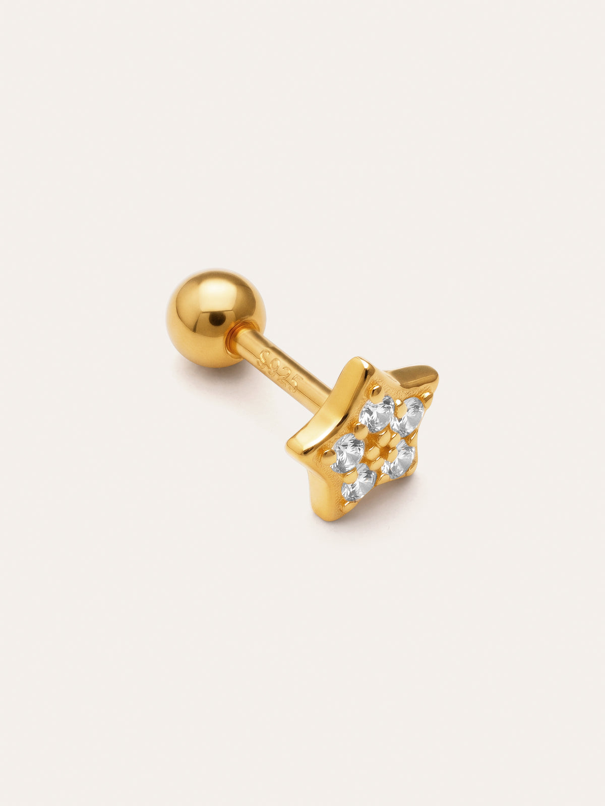 Imagen detalle de Pendiente Suelto Mini Estrella Spark Plata Baño Oro