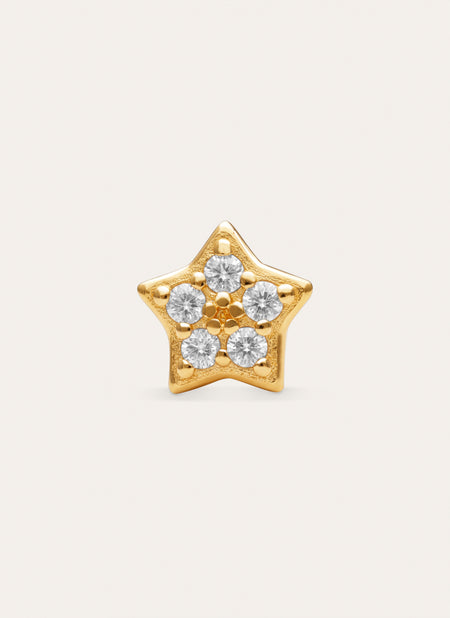 Pendiente Suelto Mini Estrella Spark Plata Baño Oro