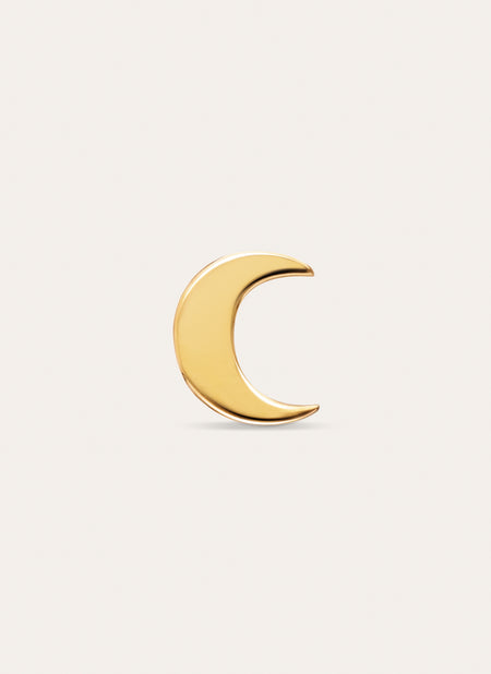 Single Earring Moon Steel Gold-Plated