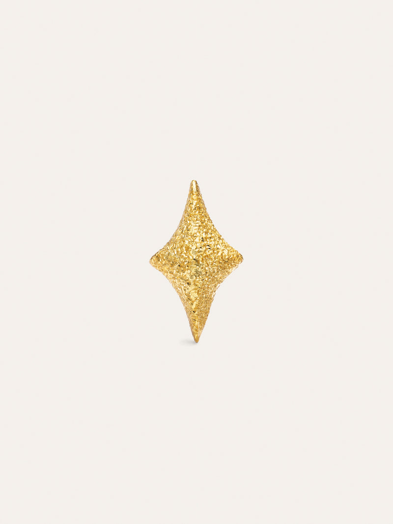 Boucle D’oreille à L’unité Organic Star Spark Argent Plaqué Or