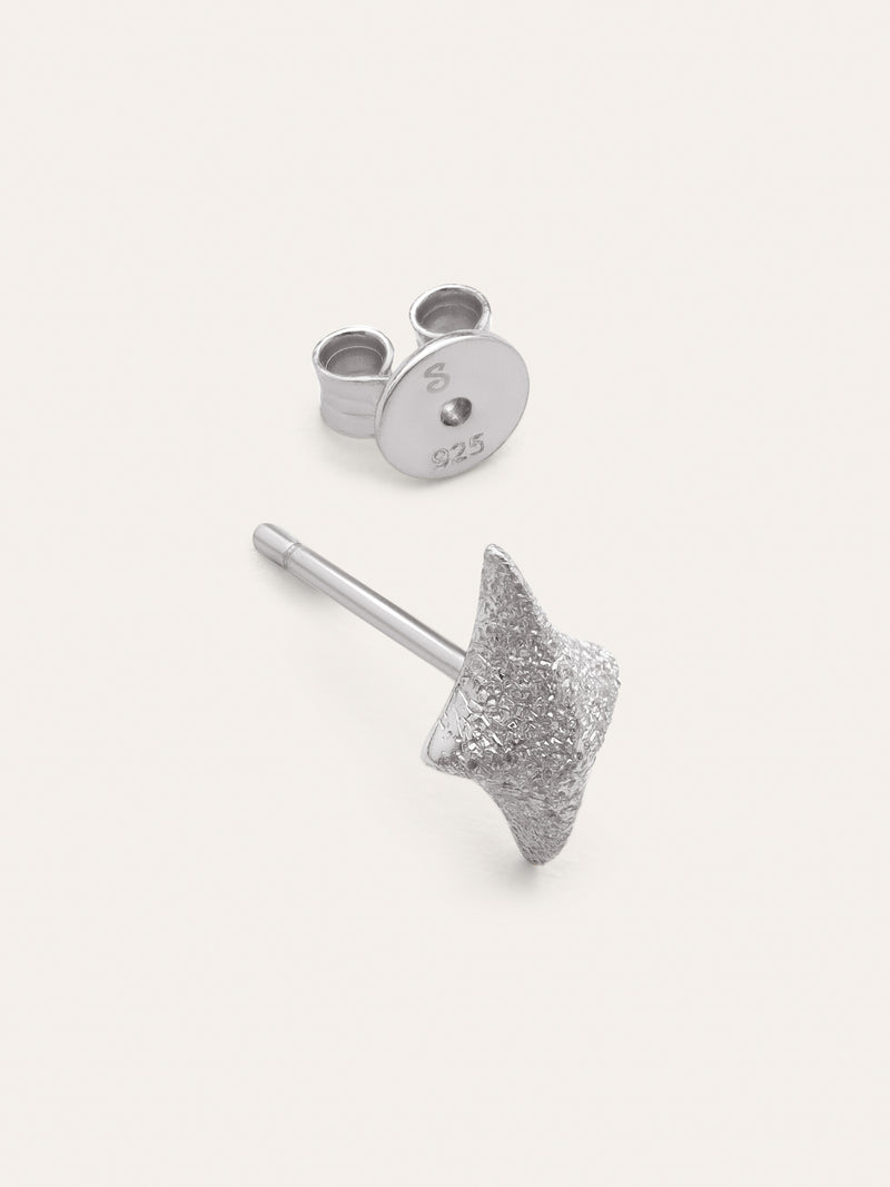 Boucle D’oreille à L’unité Organic Star Spark Argent