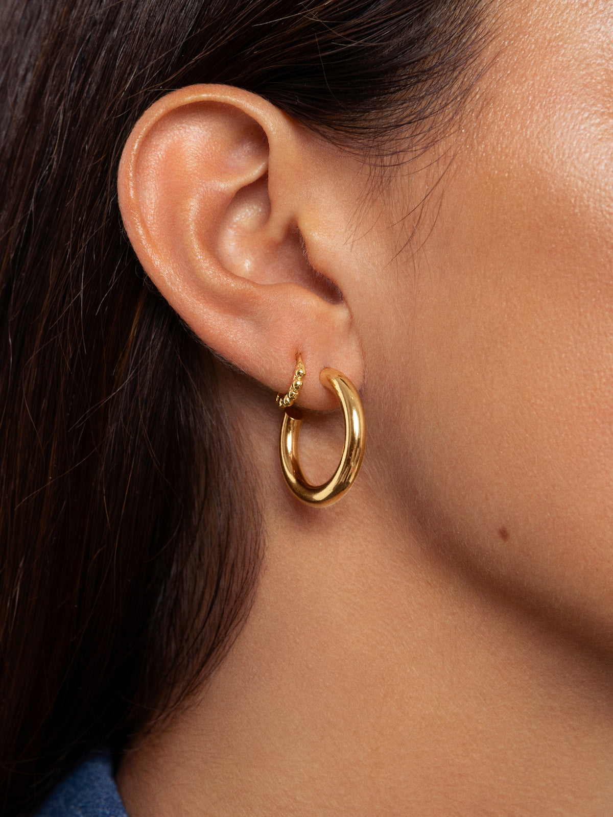 Pendientes Triple Perlas Cultivadas | Latón Bañado En Oro 18 Kt Para Mujer