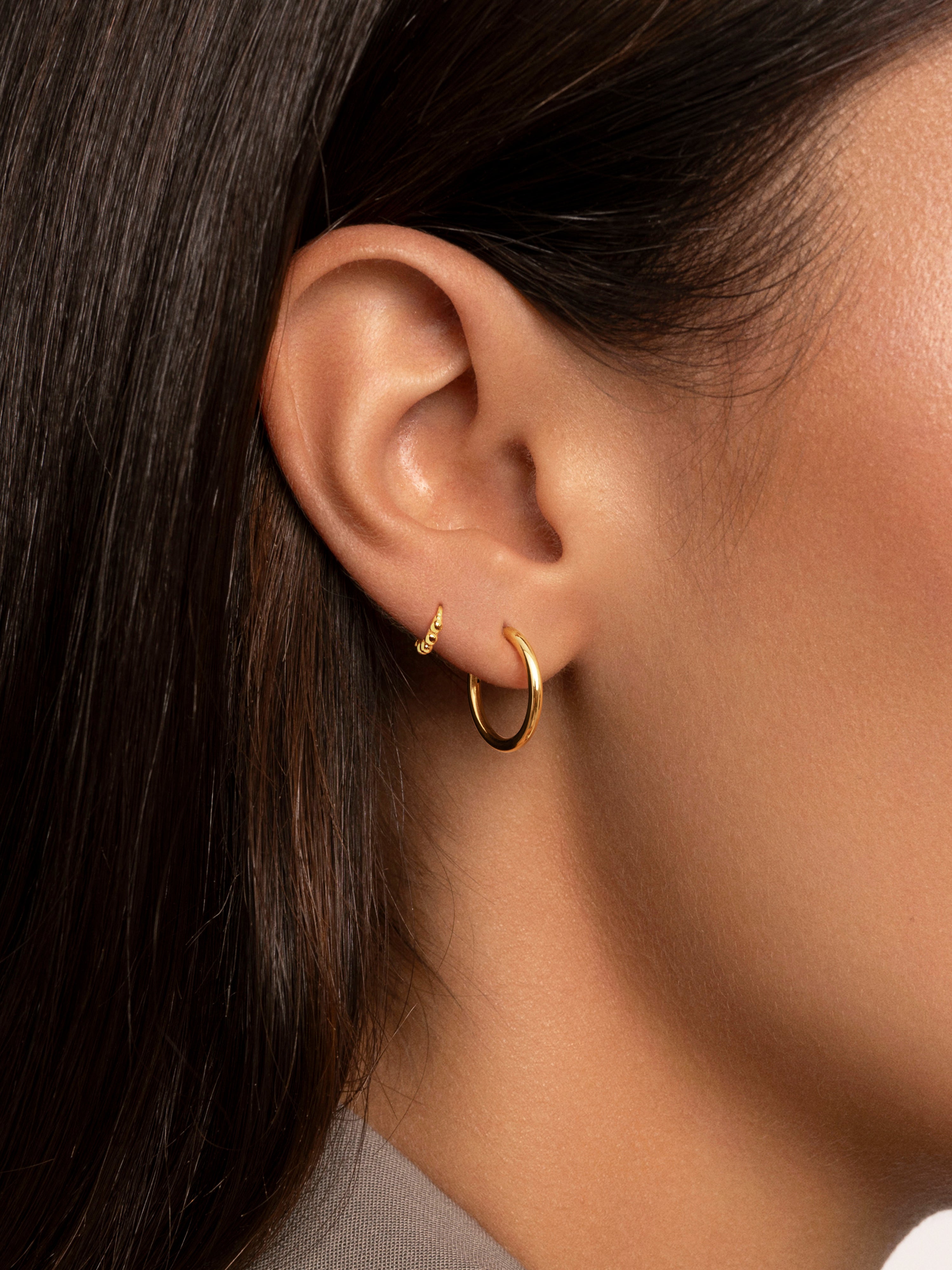 Pendiente Suelto Pebbles XS Plata Baño Oro