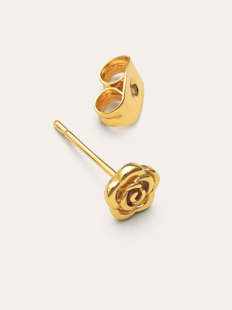 Brinco Individual Rosa Banho de Ouro
