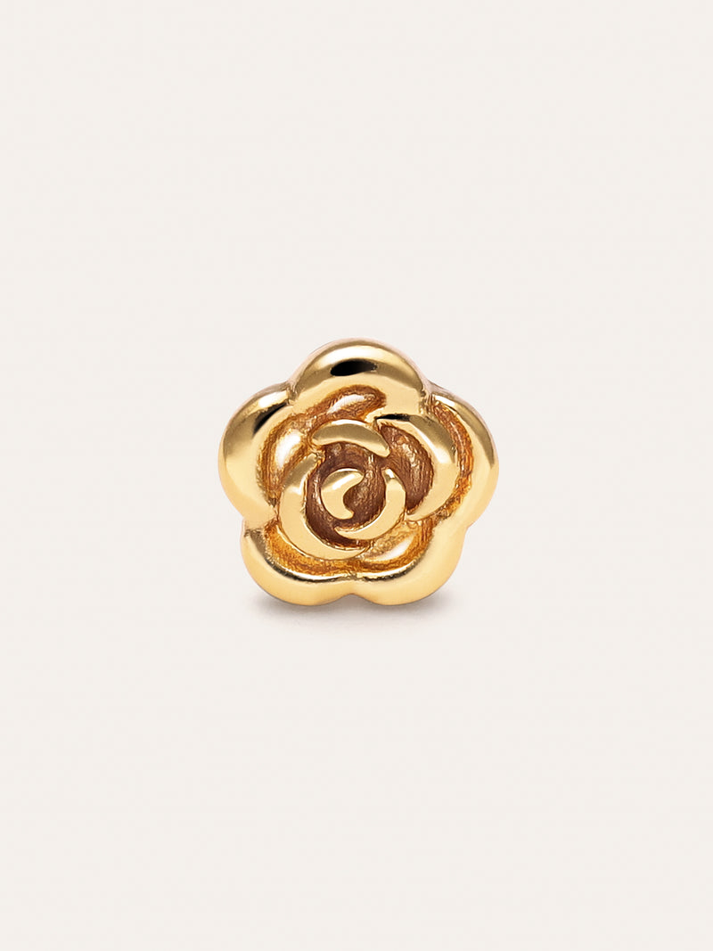Brinco Individual Rosa Banho de Ouro