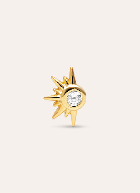 Boucle d'oreille solaire plaquée or
