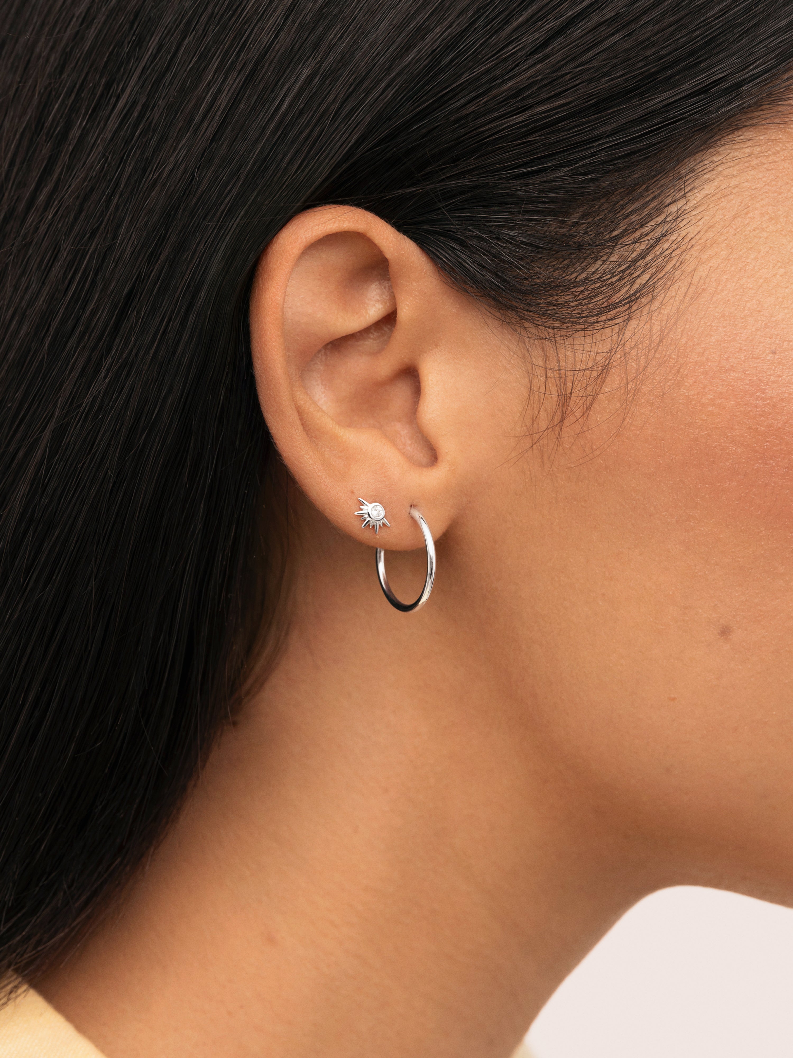 Pendiente Suelto Solar Plata