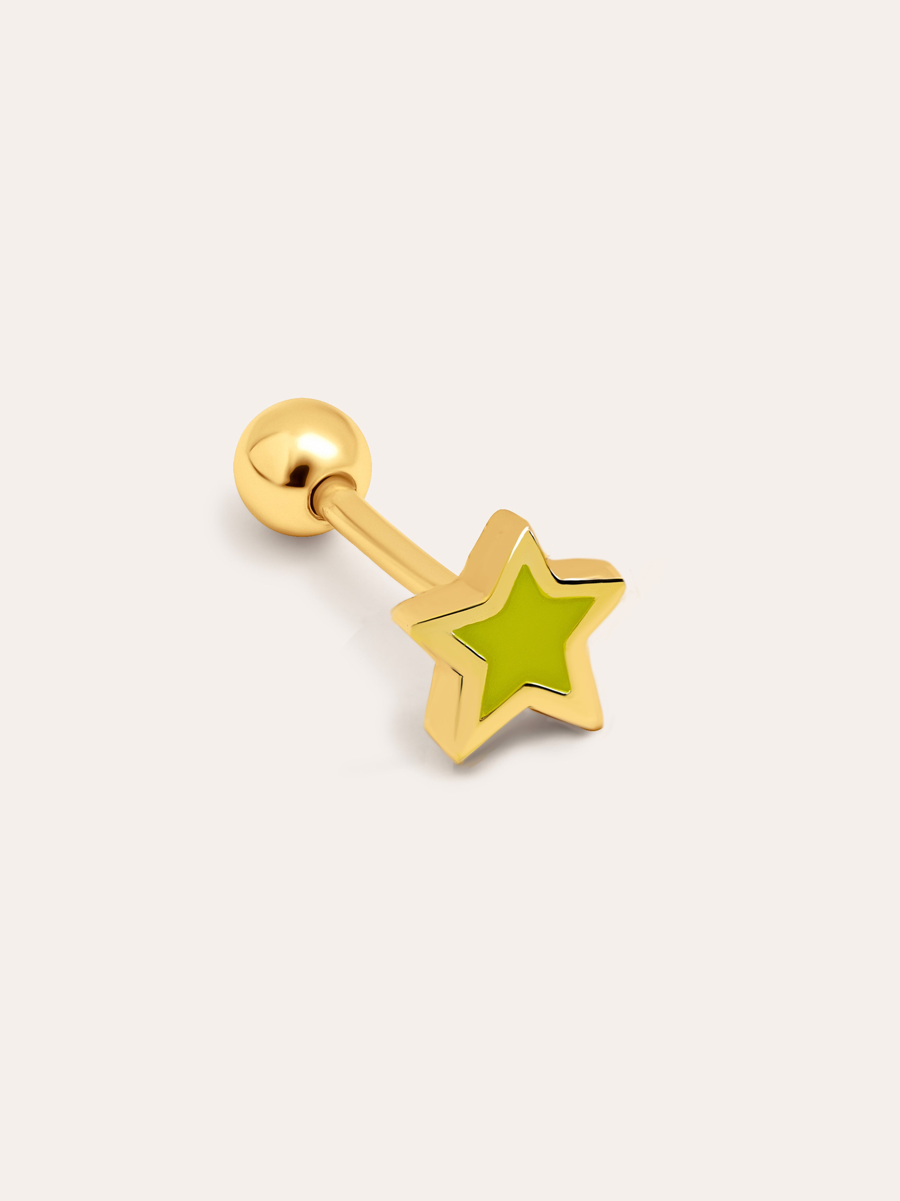 Star Enamel Gold Single Earring