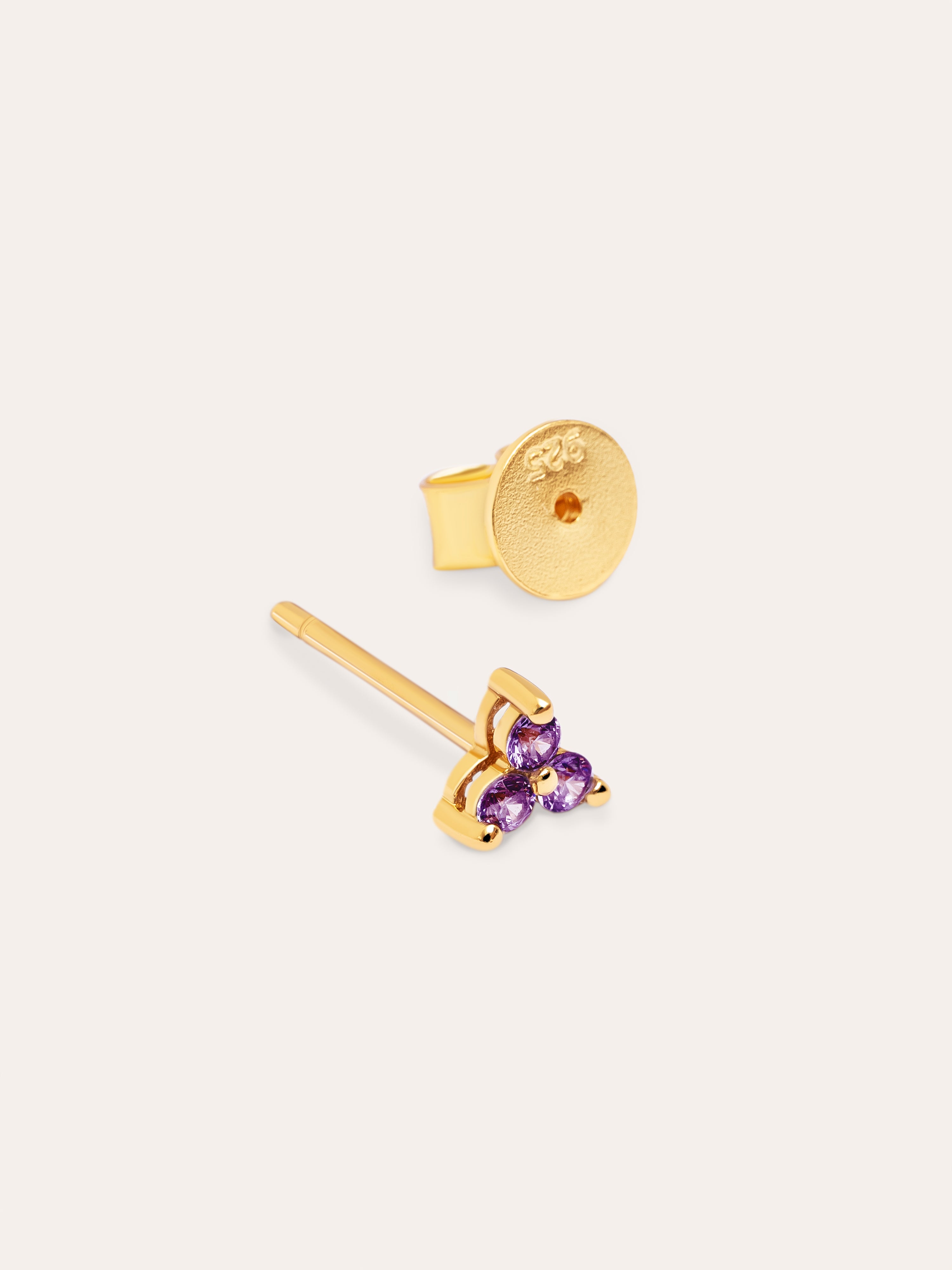 Clover Lavender Gold Single Earring