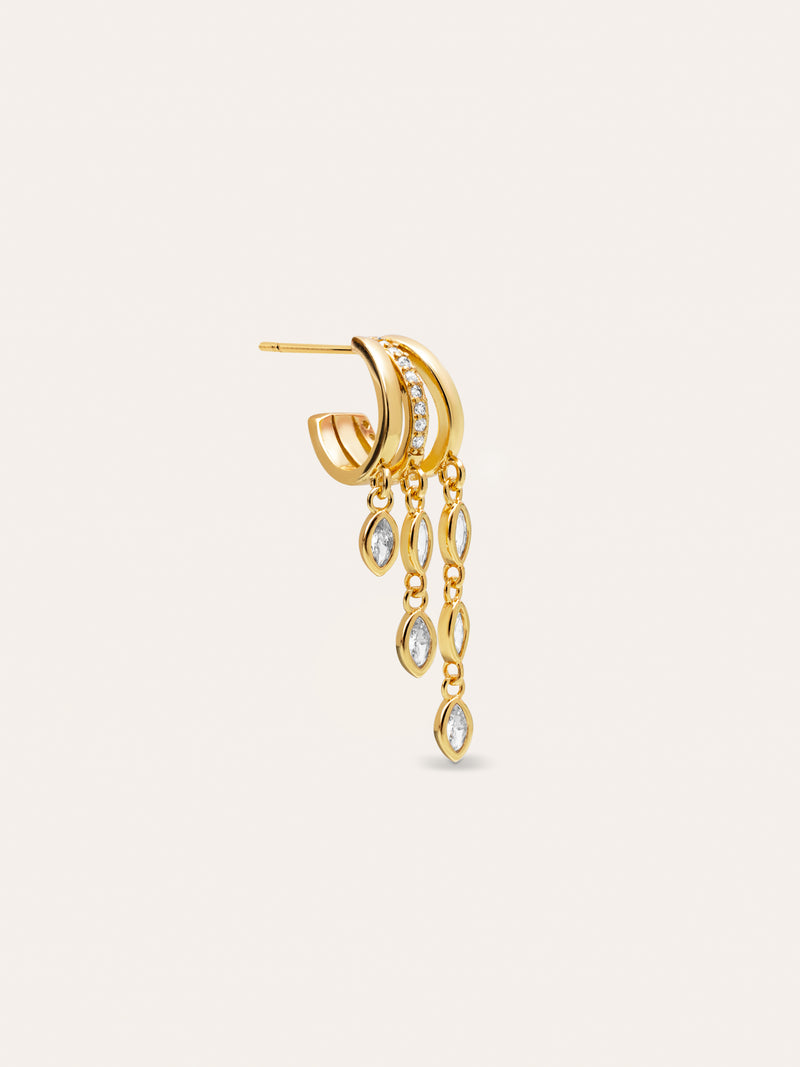 Pendiente Suelto Triple Drip Baño Oro