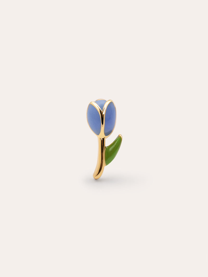 Boucle D’oreille à L’unité Tulipán Argent Plaqué Or