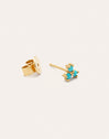 Turquoise Clover Gold Single Earring