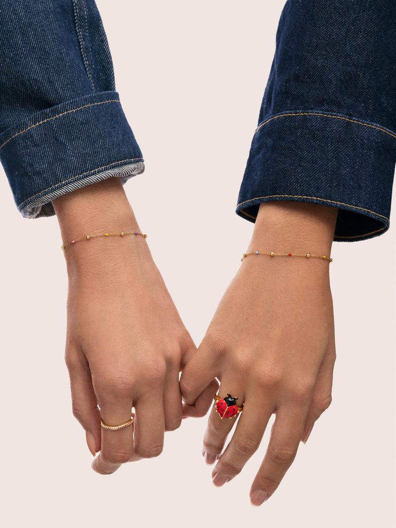 Freundschaftsarmbänder 2er-Set Edelstahl vergoldet