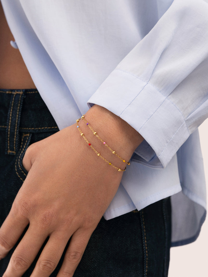 Freundschaftsarmbänder 2er-Set Edelstahl vergoldet