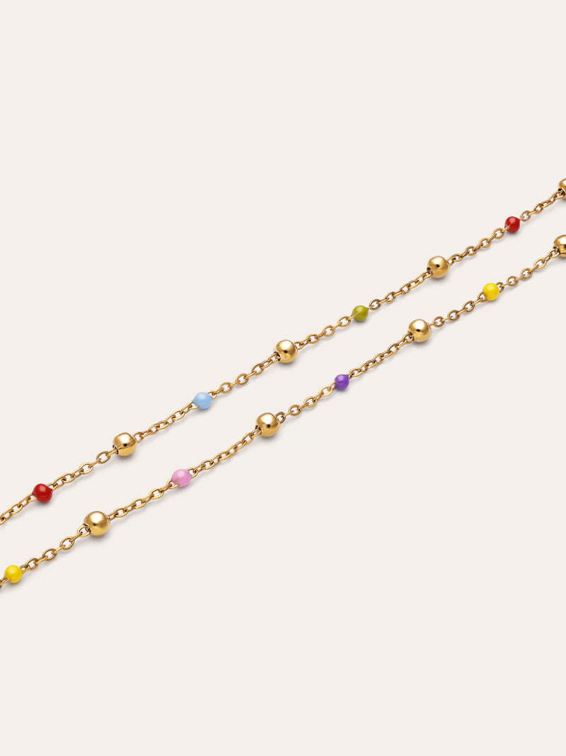 Freundschaftsarmbänder 2er-Set Edelstahl vergoldet