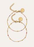Pack 2 Bracelets Amitié Couleurs Acier Plaqué Or