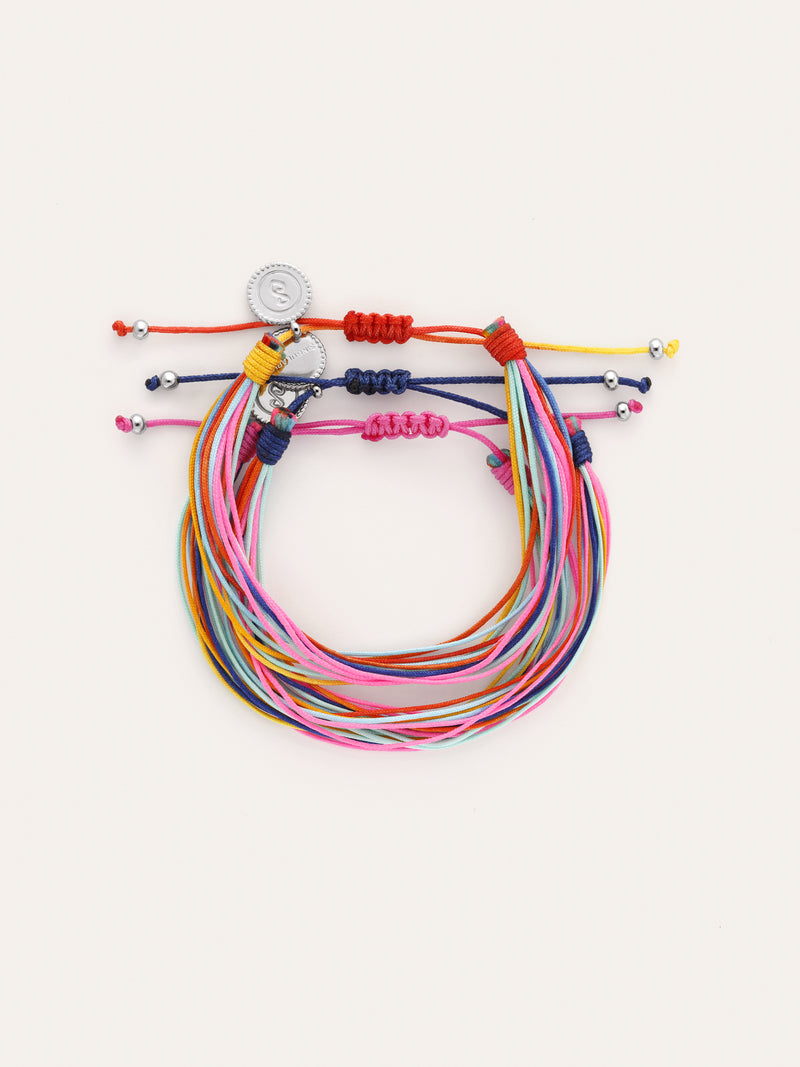 Set 3 Carla Rainbow Armbänder aus Stahl