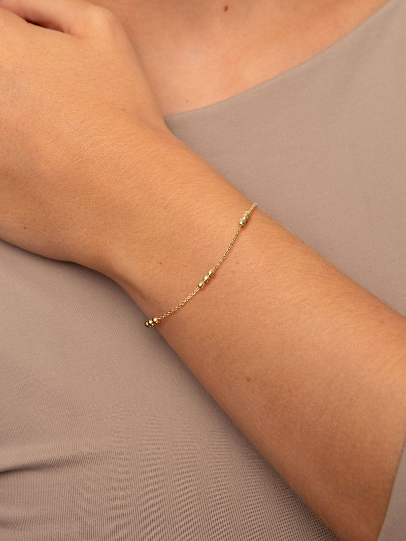 Triple Dots Armband Silber, vergoldet