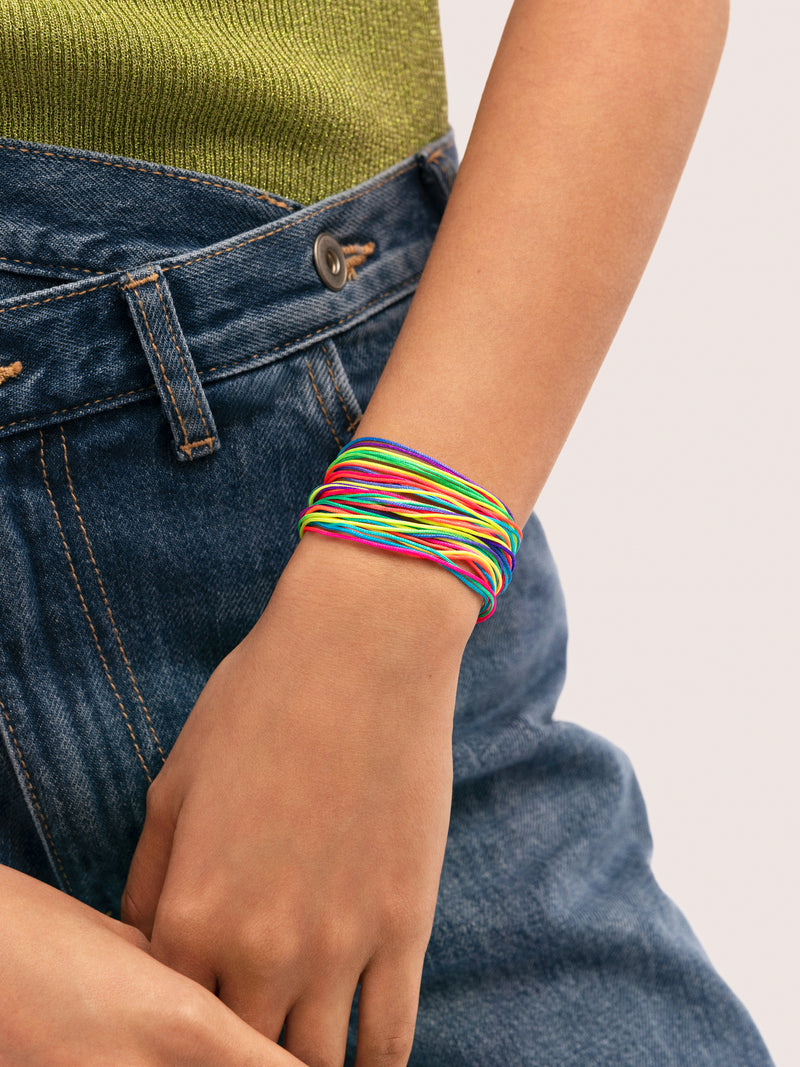 3er-Set Neon Rainbow Fruits Armbänder, Edelstahl