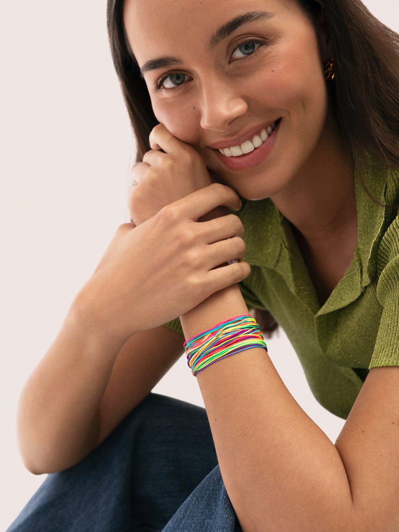 3er-Set Neon Rainbow Fruits Armbänder, Edelstahl