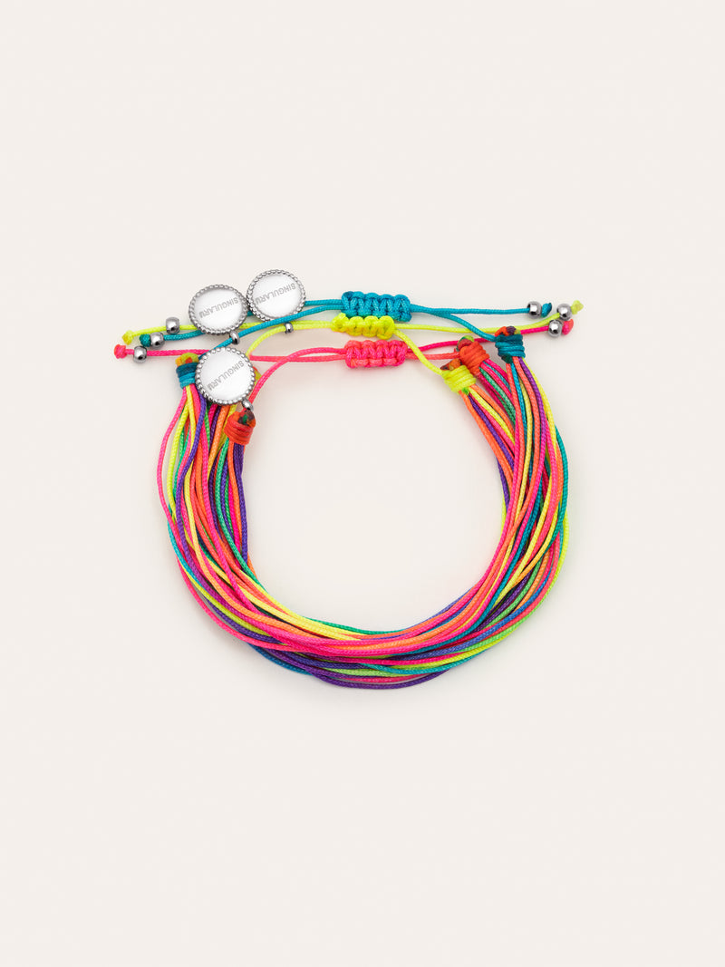 3er-Set Neon Rainbow Fruits Armbänder, Edelstahl