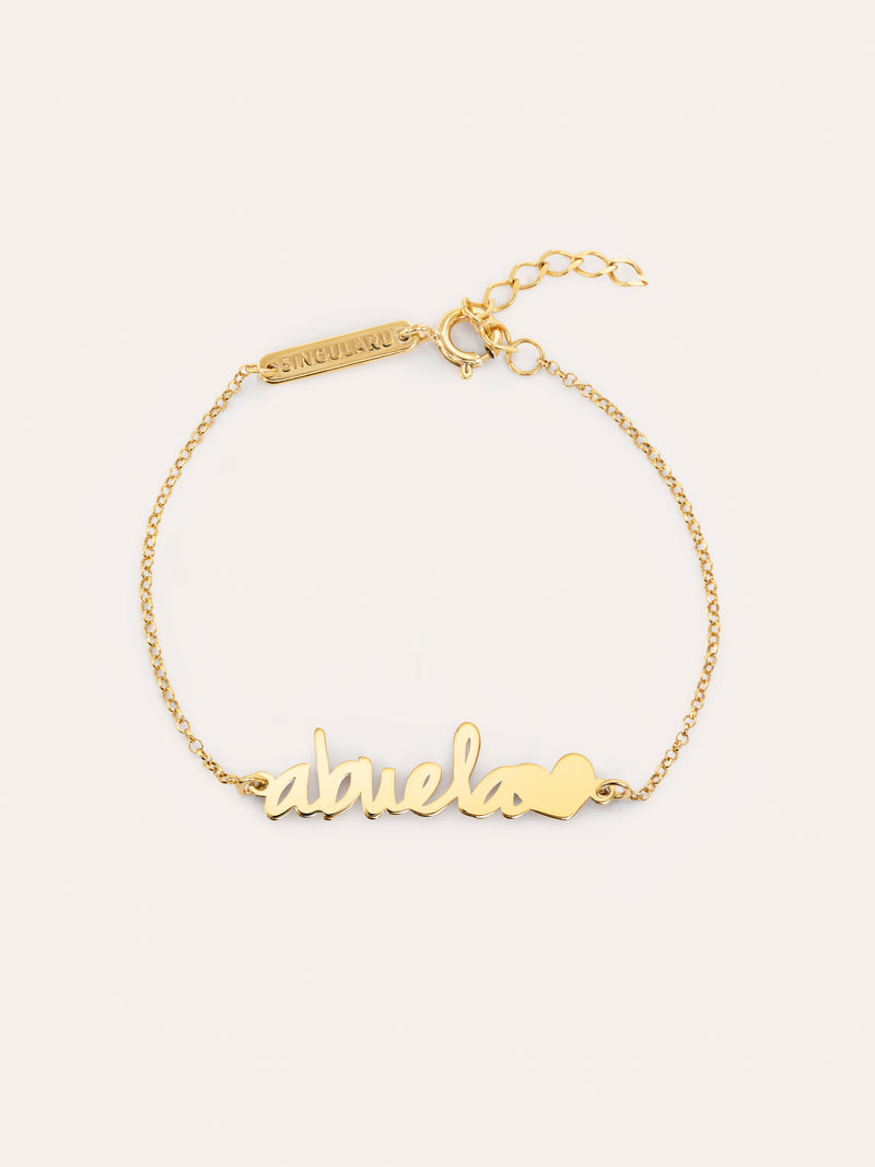 Abuela Heart Armband Silber, vergoldet