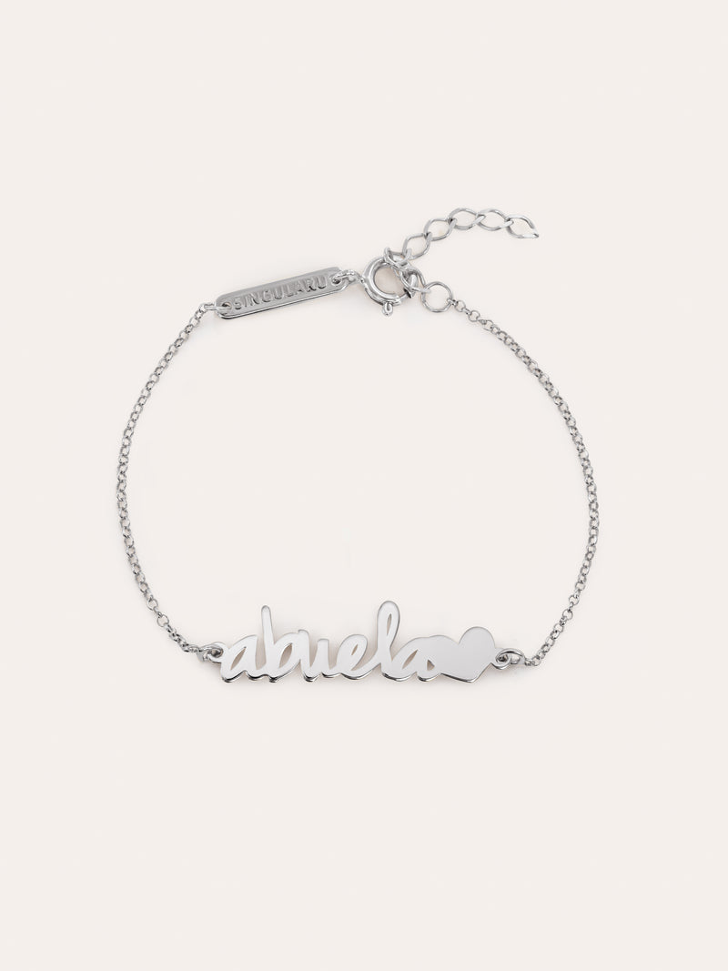 Pulsera Abuela Heart Plata