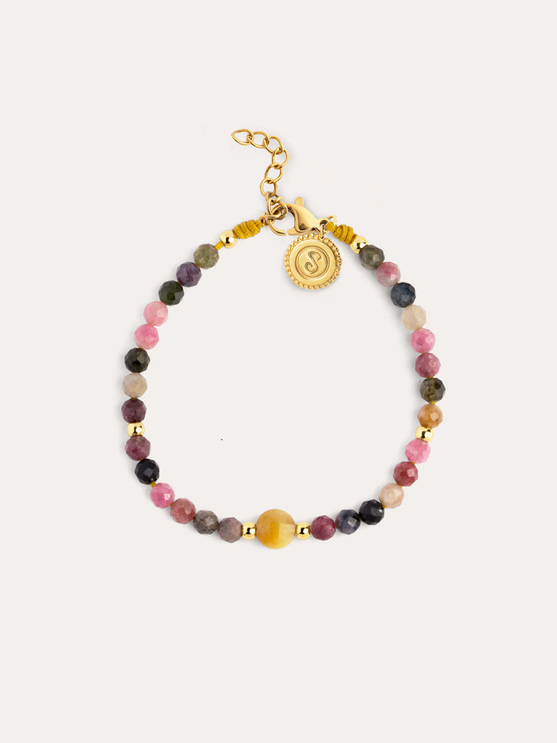 Amulet Cats Eye Armband Edelstahl, vergoldet