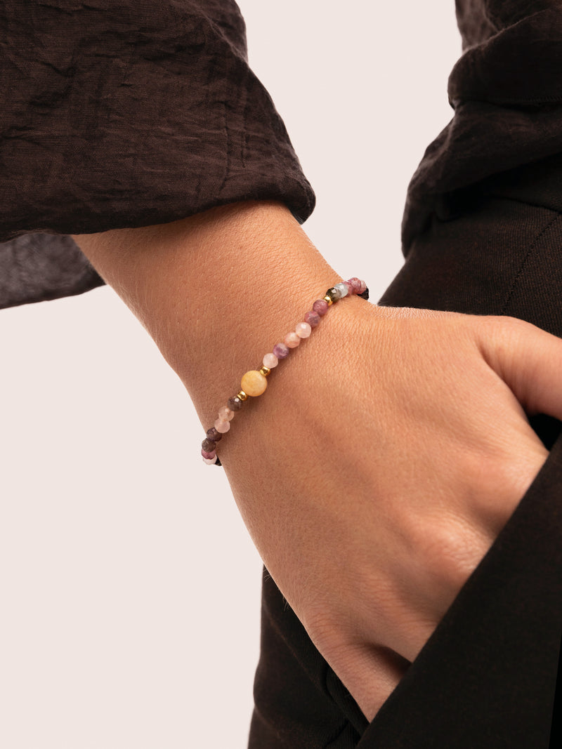 Amulet Cats Eye Armband Edelstahl, vergoldet