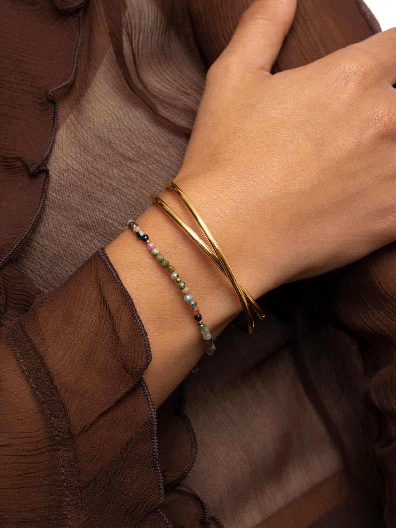 Bracelet Altea Dots Tourmaline Syra Acier Plaqué Or