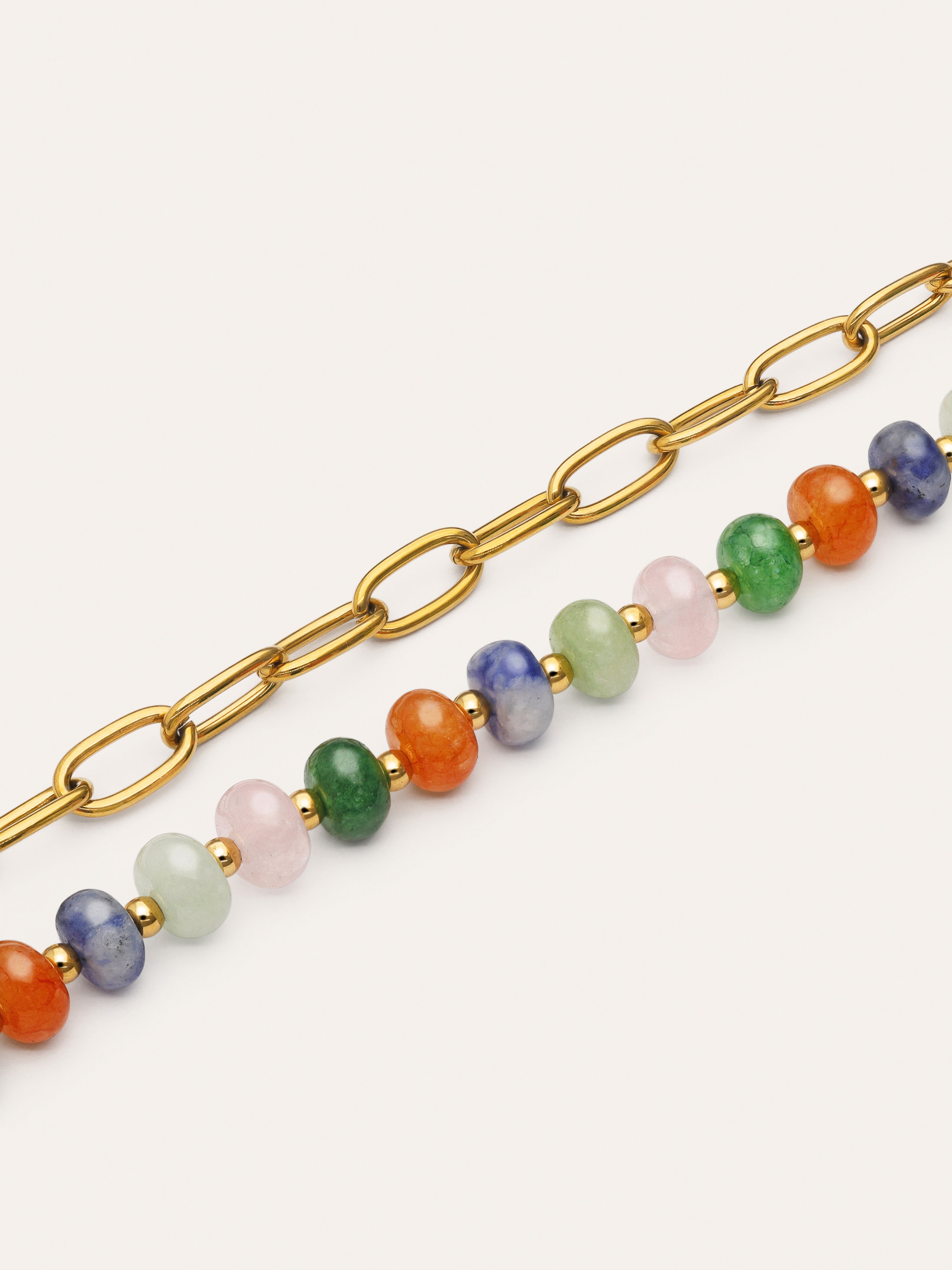 Pulsera Alpine Stones Acero Baño Oro