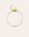 Amulet Howlita White Stainless Steel Gold Bracelet