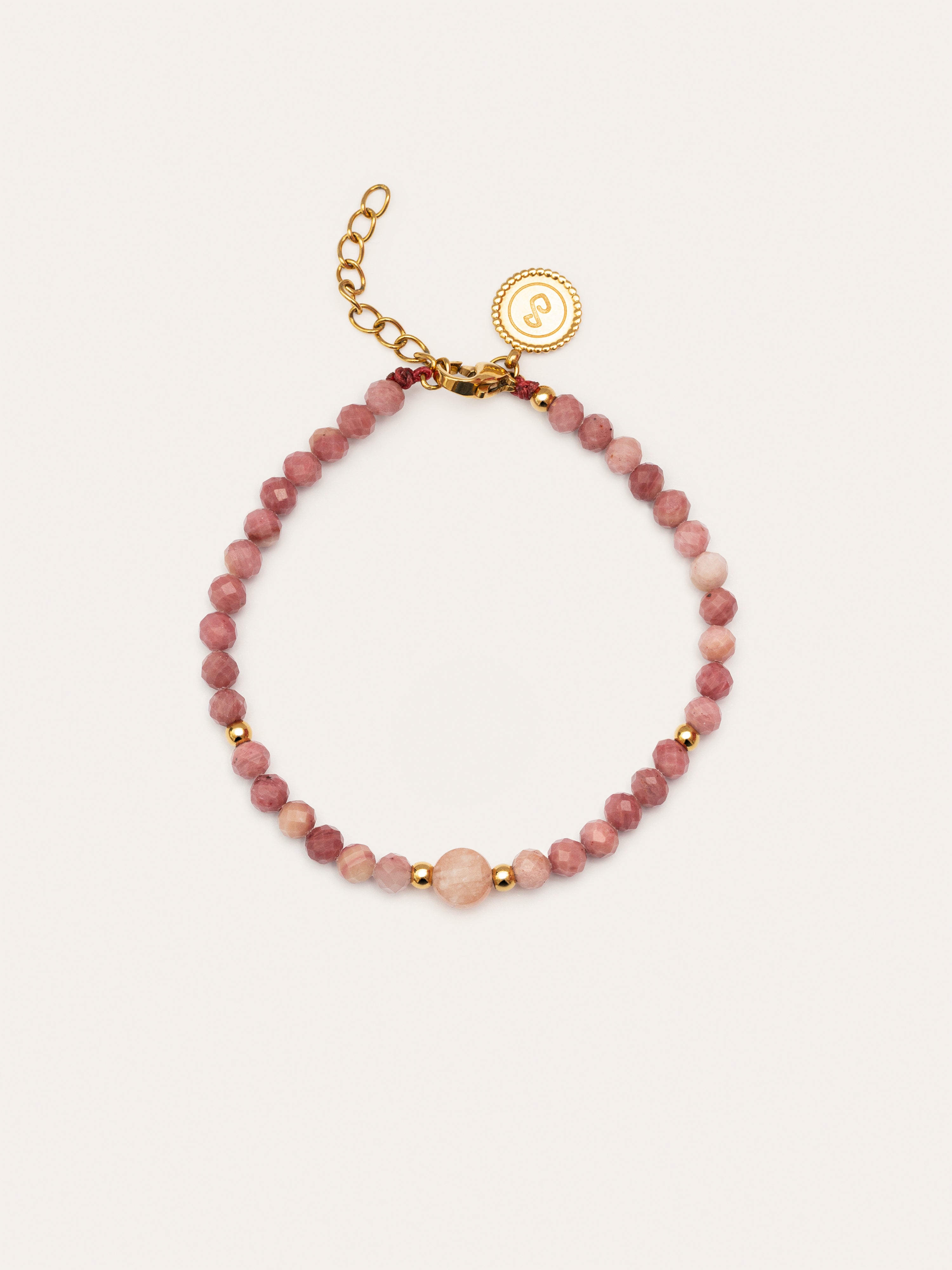 Amulet Rodocrosita Stainless Steel Gold Bracelet