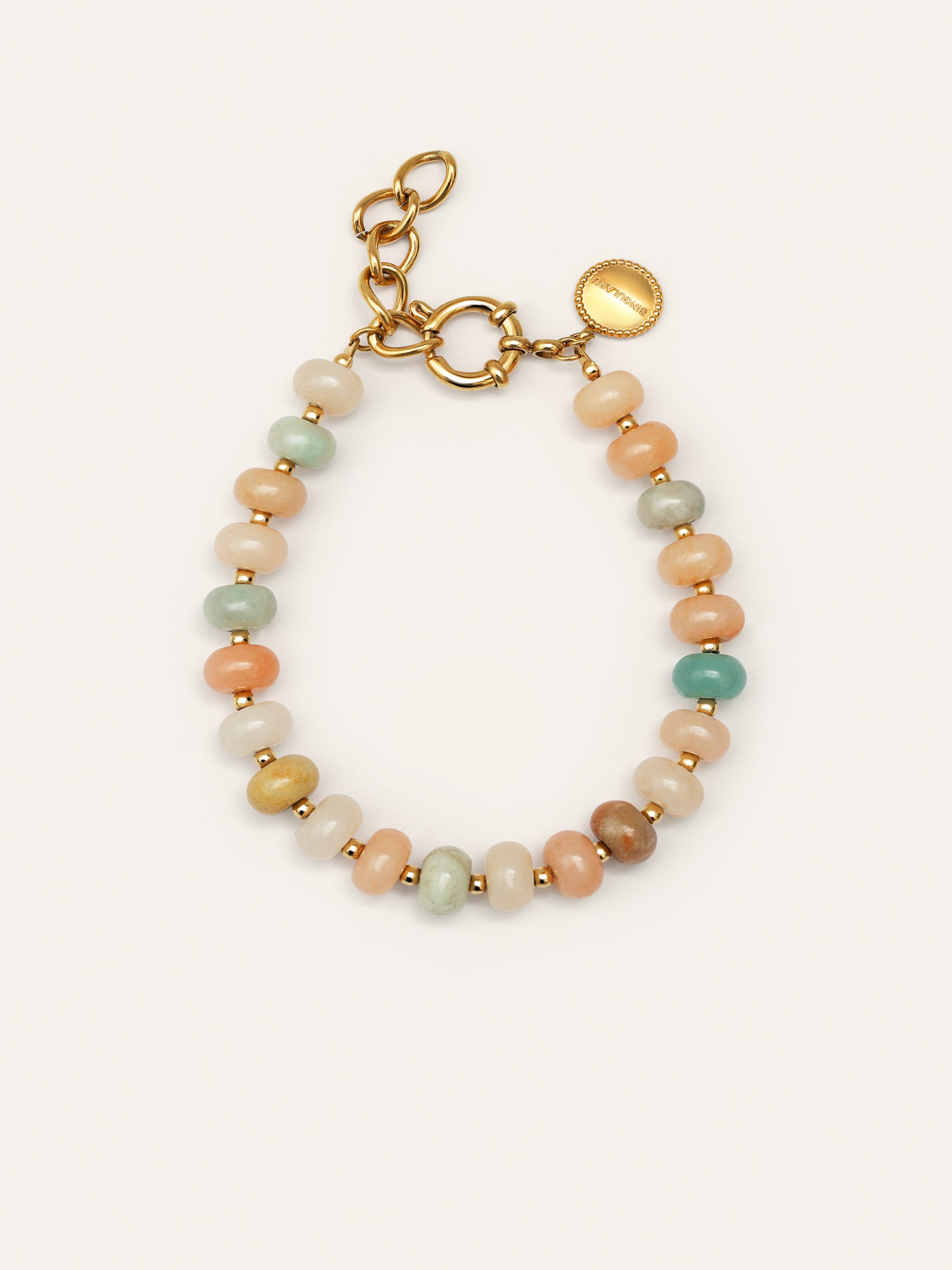 Ambar Stones Stainless Steel Gold Bracelet