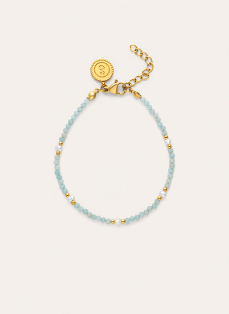 Pulsera Azulina Acero Baño Oro