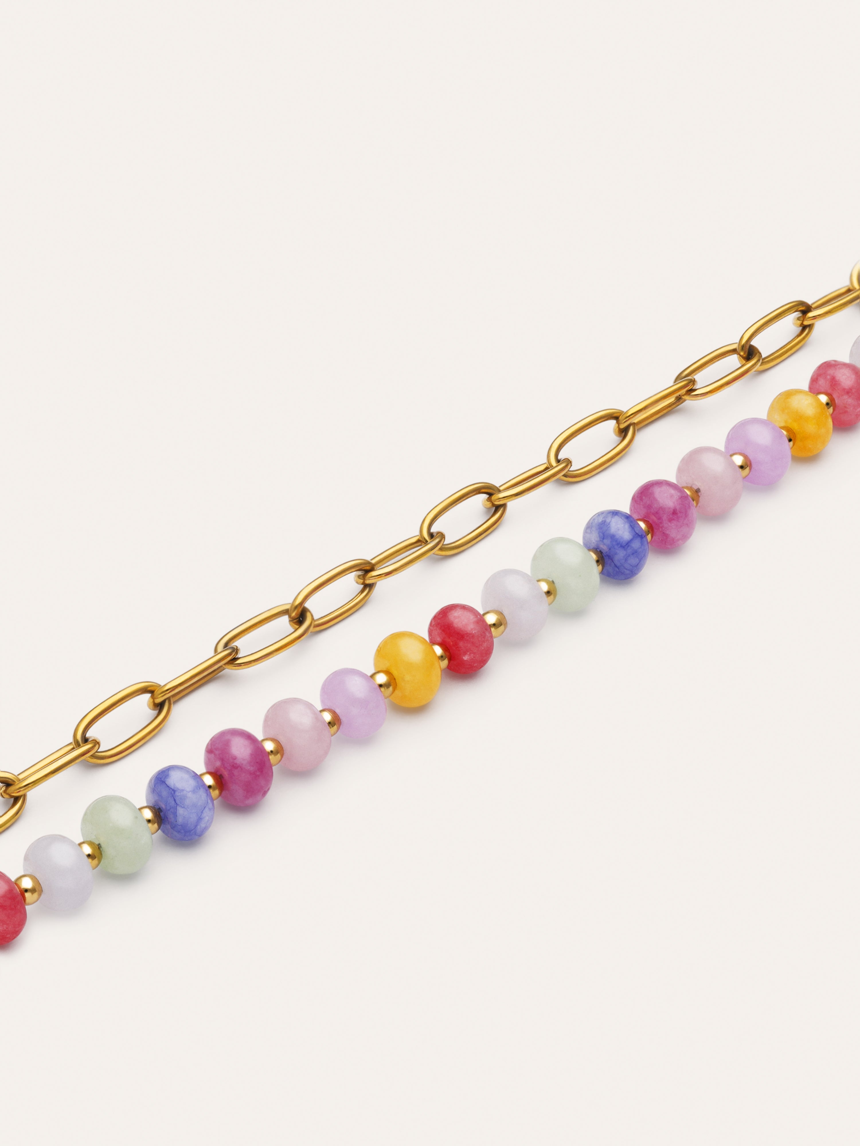 Pulseira Bali Chic Stones Aço Banhada a Ouro