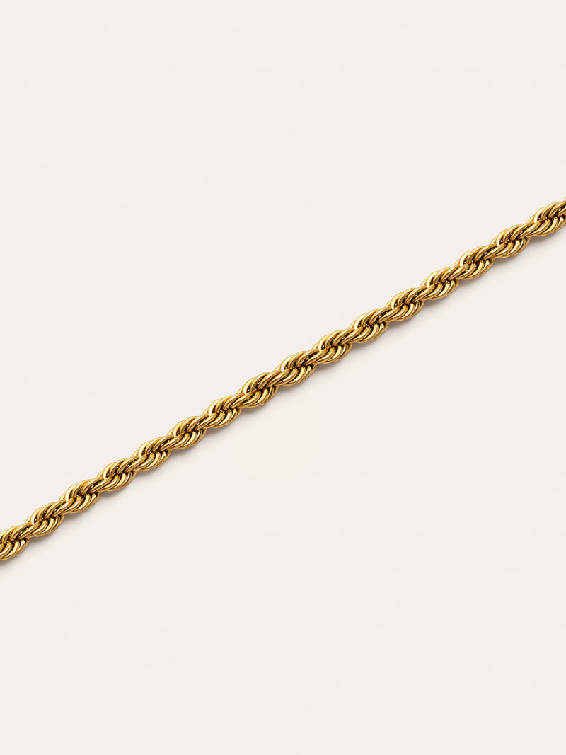Pulsera Big Cord Acero Baño Oro