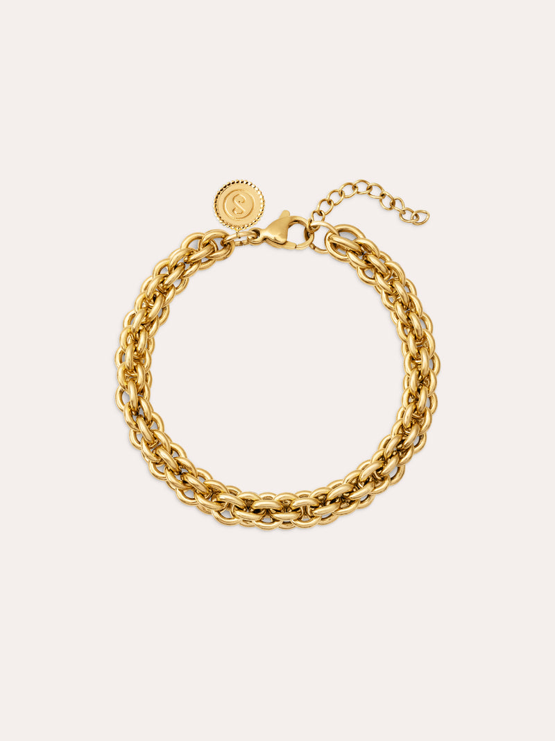 Big Rope Armband Edelstahl, vergoldet