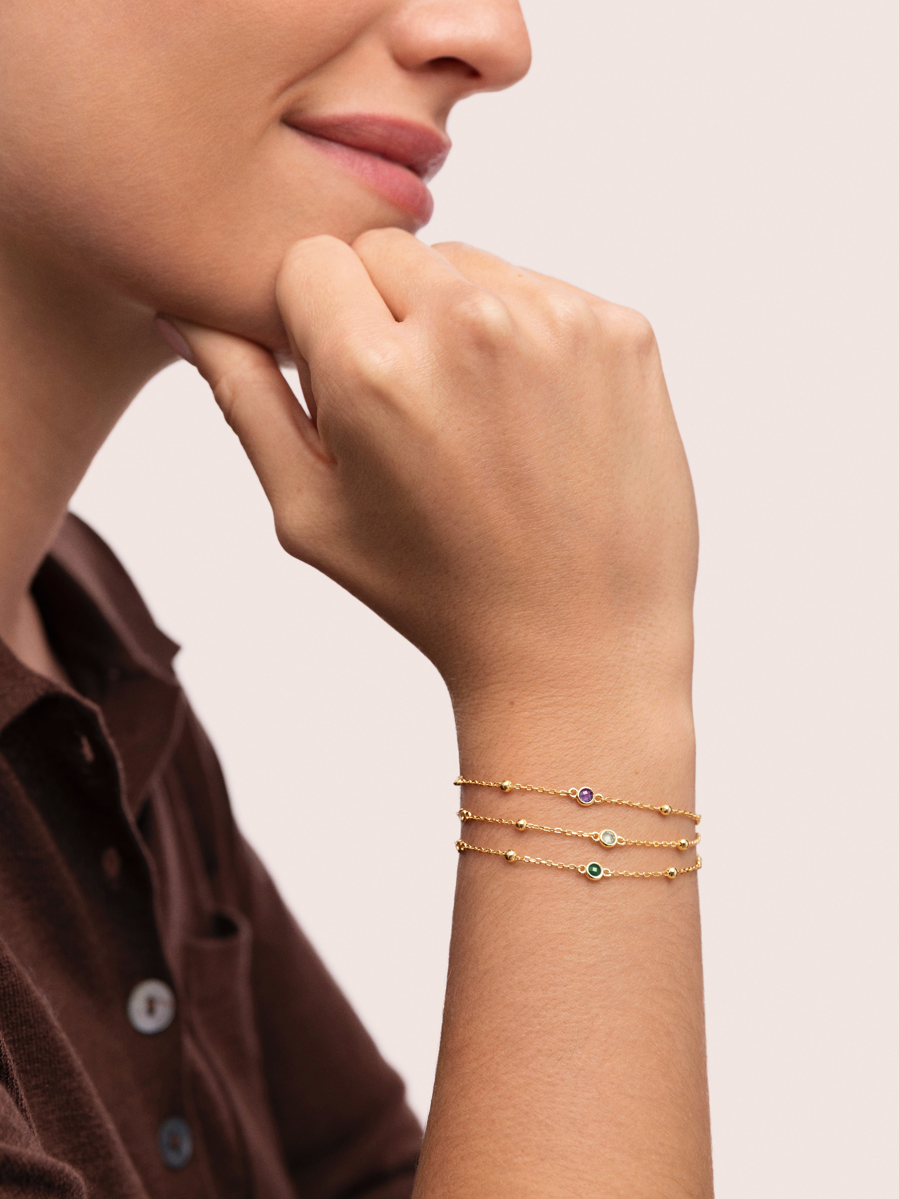 Pulsera Birthstone Baño Oro